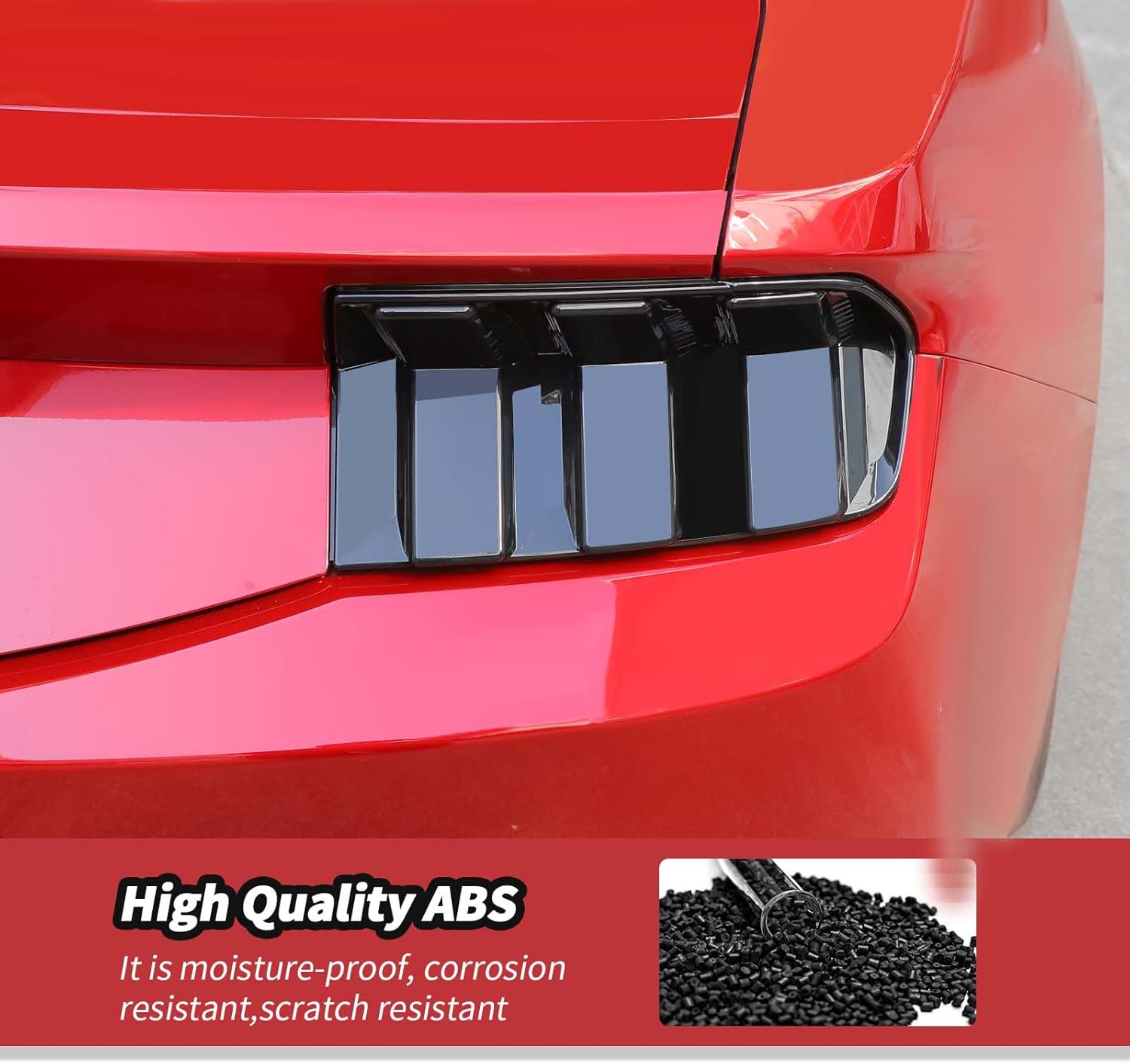 JeCar Smoked Tail Light Cover Trim Guards for 2024+ Ford Mustang