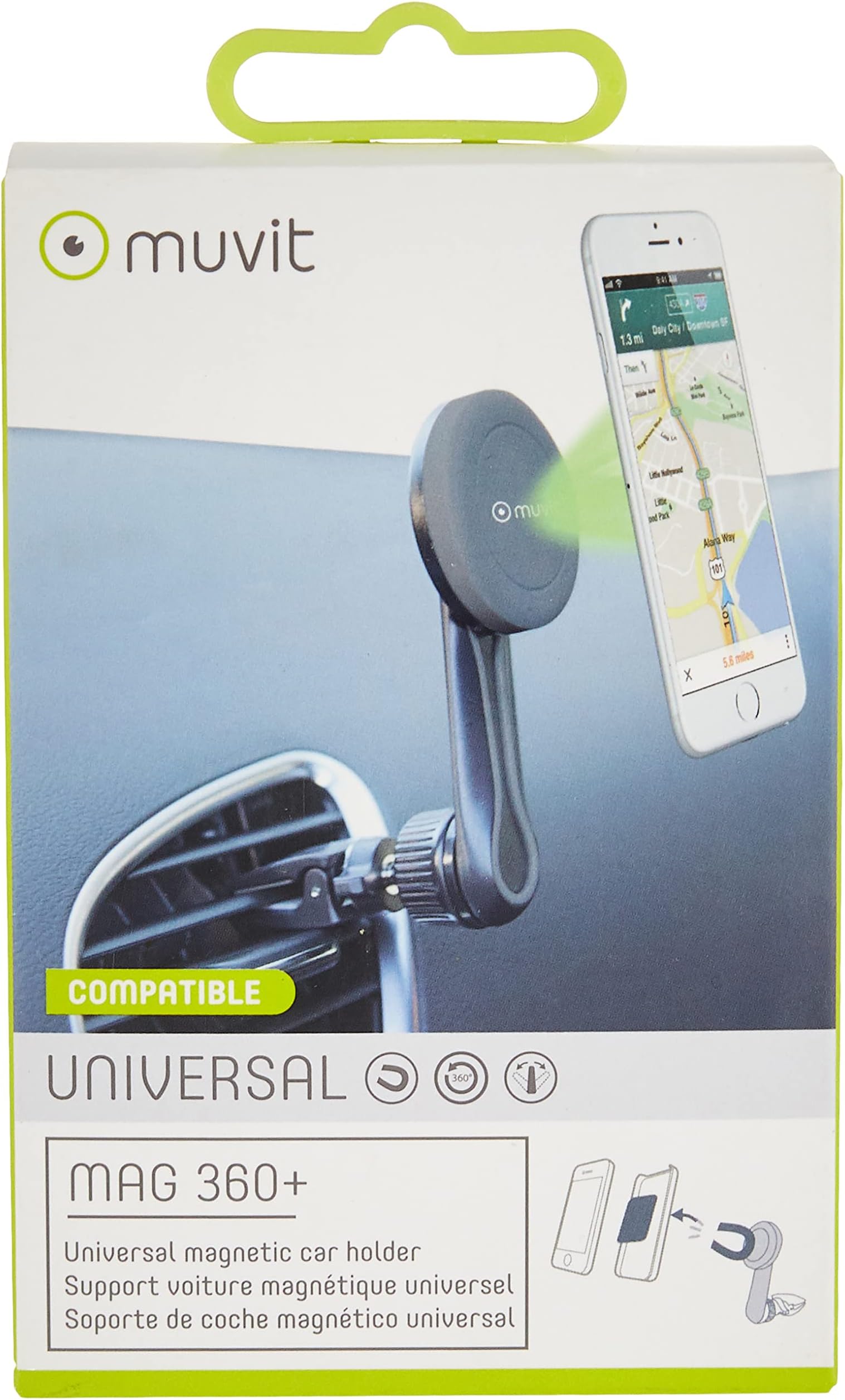 muvit ActiveUniversal Magnetic Car Holder Grip 360+