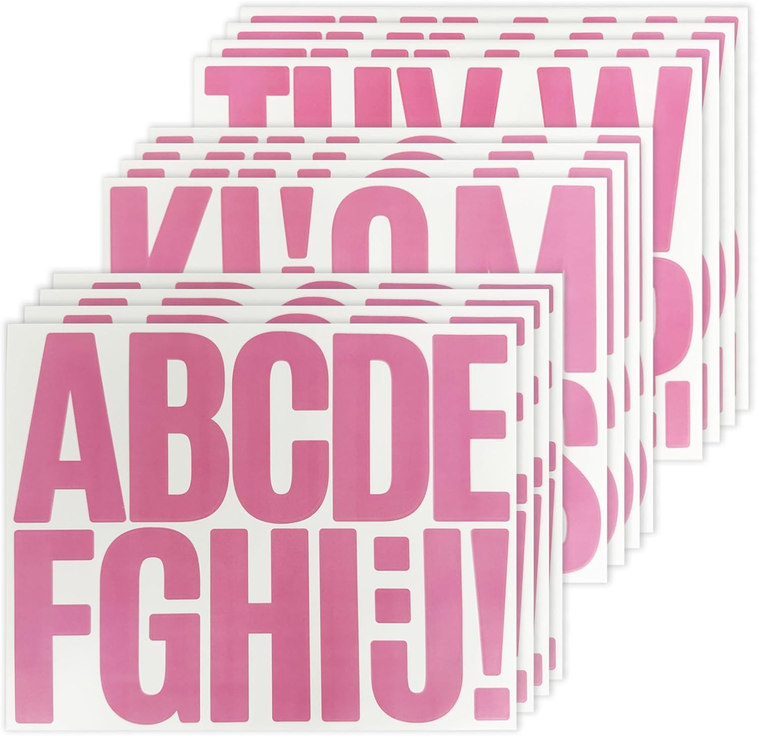 144 Pcs Self-Adhesive 3 Inch Letter Stickers, Vinyl Pink Alphabet Sticker