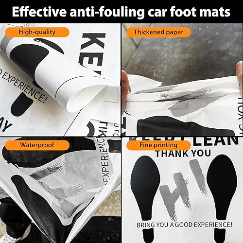 Miniatura 6 de Alfombrillas de papel para automóvil, 30 unidades, desechables, para automóviles, vehículos, fundas para alfombras, protector de alfombra de coche