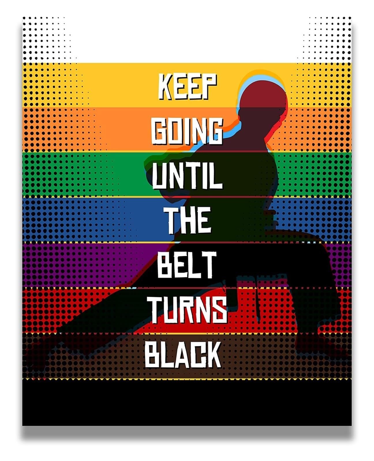 SSOPTMCB Dojo Motivation Poster - Martial Arts Inspirational Wall-Art with Quotes for Karate, Jiu Jitsu, Training Room & Home Decor(Framed,16x24inch(40x60cm))