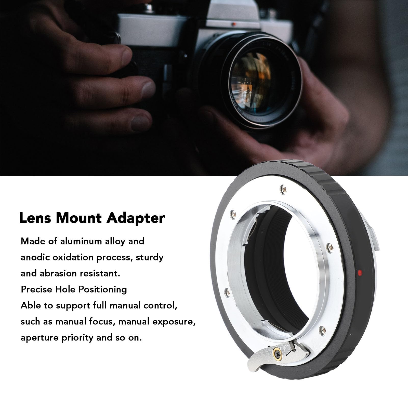 CHICIRIS Manual Focus Lens Mount Adapter Durable Aluminum Alloy for EXA
