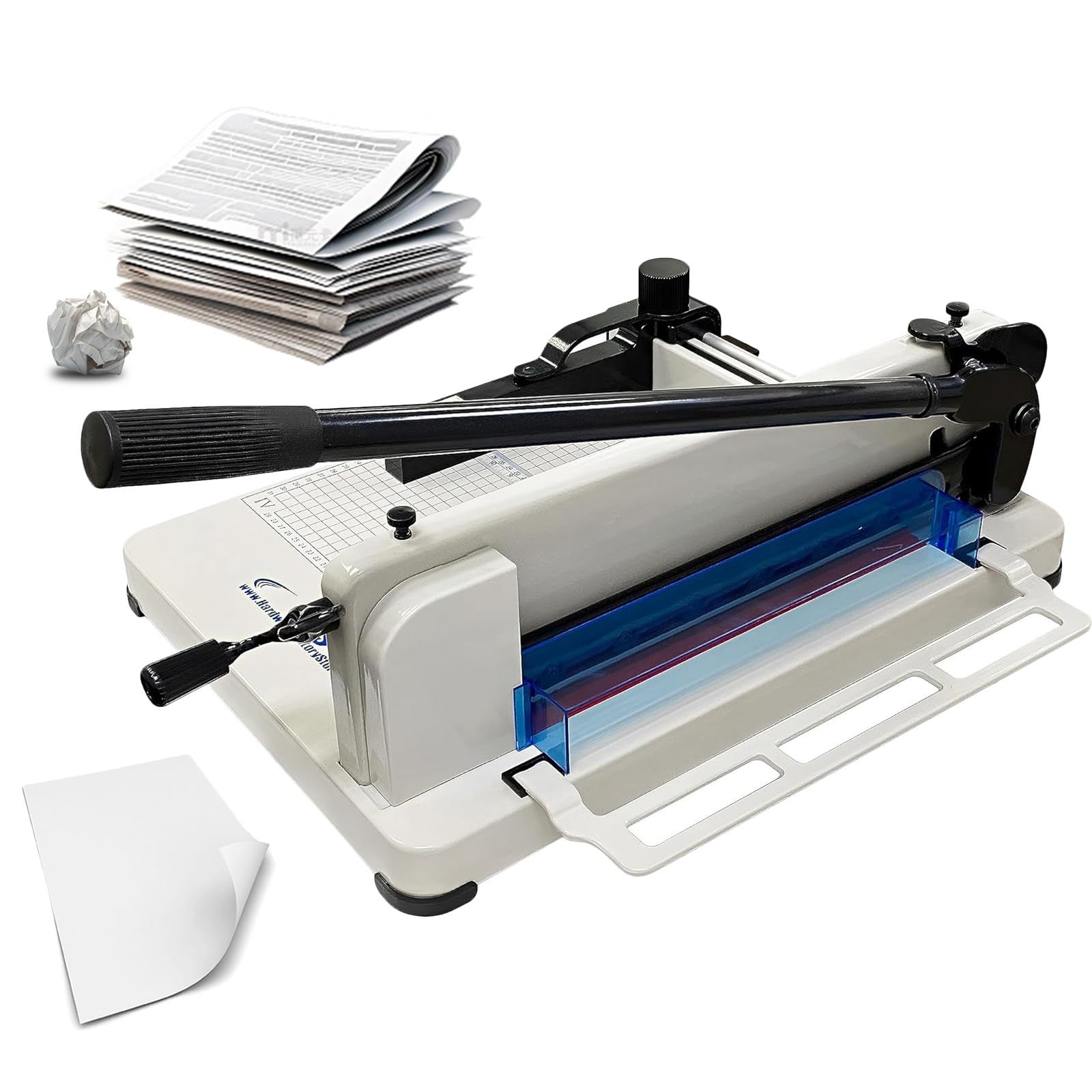 Taglierina a ghigliottina resistente, 30,5 cm, formato A4, capacità 400 fogli, solida struttura in acciaio per ufficio e produzione, taglio versatile di pelle e tessuto