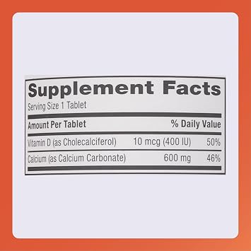 Rugby 600 mg Calcium Tablets - Made with 10 mcg (400 IU) of Vitamin D3 - Dietary Supplement - 150 Tablets