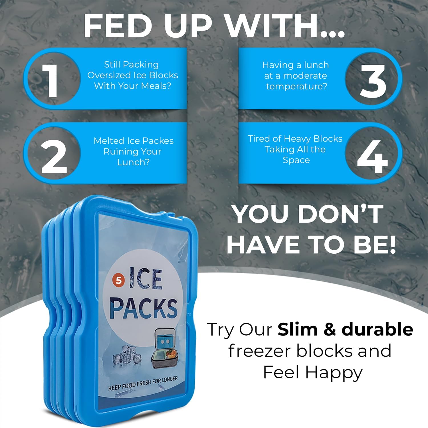Roe Tenpo Home Freezer Blocks Ice Packs for Lunch Bags and Coolers - Slim, Reusable and BPA-Free Freezer Packs — image 6