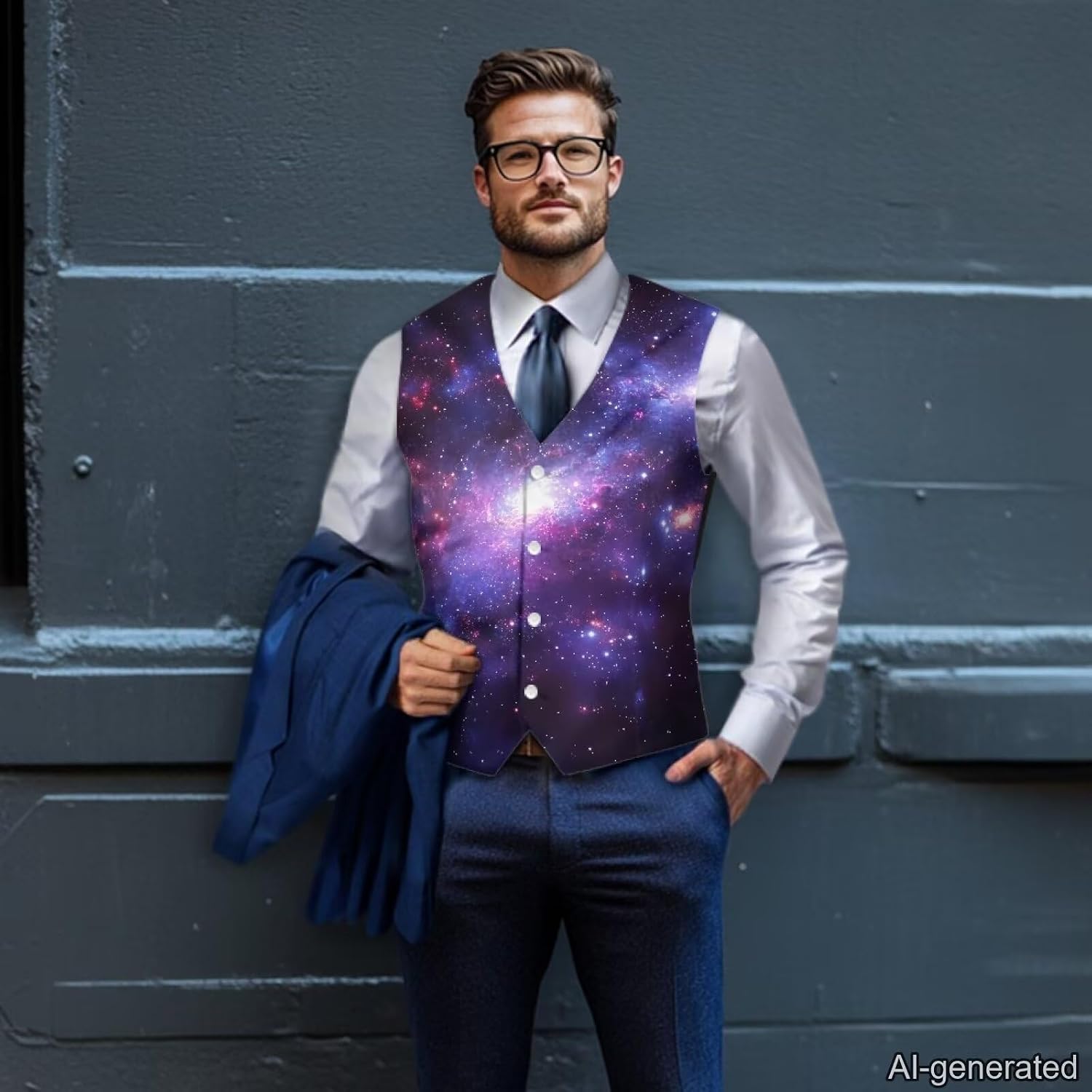 Mens Suit Vests V Neck Formal Dress Waistcoat Casual Button Jacket Slim Fit Tuxedo Vest with Adjustable Back-Belt