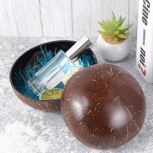 Miniatura 9 de KESYOO Cuencos de coco natural de almacenamiento de cáscara de coco cuenco decorativo de frutos secos, dulces, cuenco de servir tazones de Buda Acai
