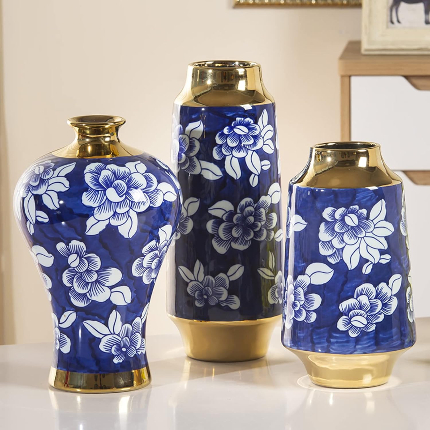 花瓶 共箱 有田 秦仙 牡丹 梅 黄梅 銘 花器 フラワーベース 花瓶 共箱