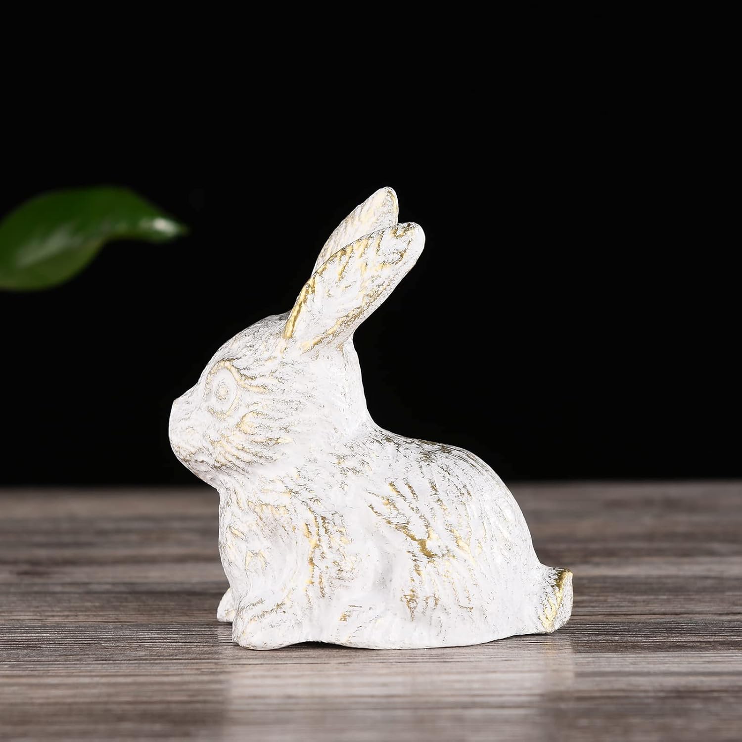 BRASSTAR Cast Iron Sitting Rabbit Statue Outdoor Garden Patio Yard Indoor Home Animal Figurine White Decorative 4.5''(H) TQGJPT309