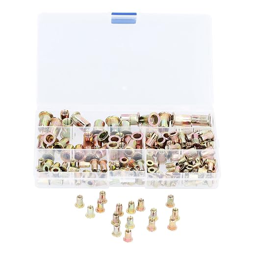 Kit de tuercas de remache de 165 piezas en color zinc para aplicaciones industriales miniatura 8