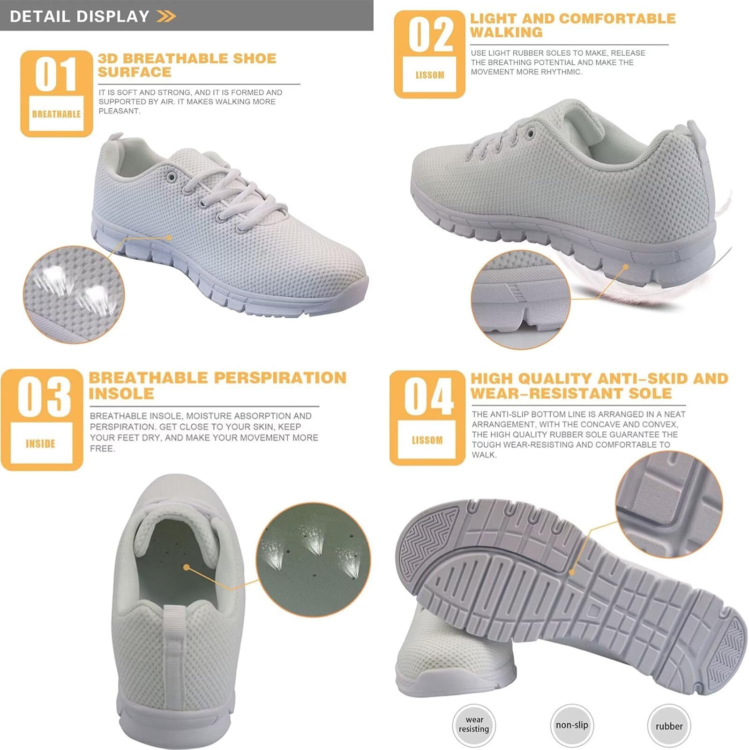 HUGS IDEA Cute Pet Dog Women's Sneakers Bresthable Running Shoes