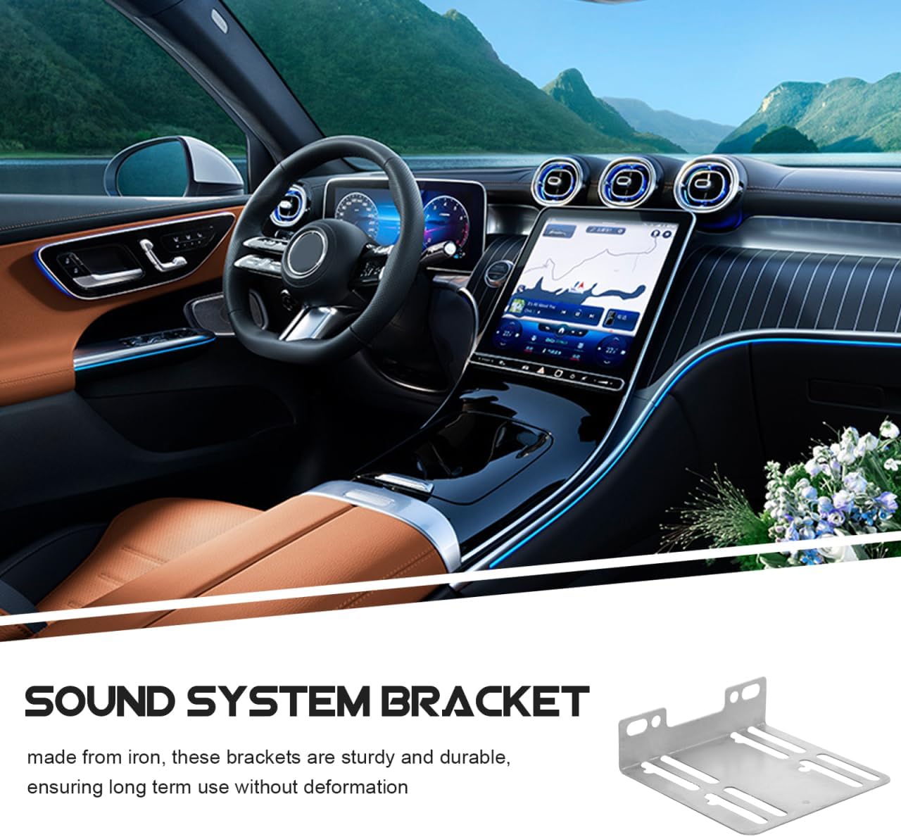 Hemobllo 2pcs Double Din Installation Kit Bracket for Secure Mounting Effortless Setup Screws for Navigation Upgrade