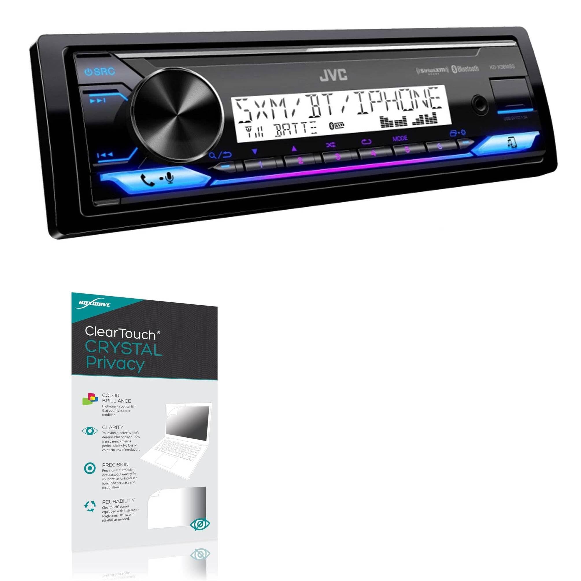 BoxWave Screen Protector Compatible with JVC KD-X38MBS - ClearTouch Crystal Privacy (2-Pack), Privacy Screen Protector Flexible Film Clear