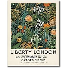LUCKLYDOUDOU Poster Wall Art Picture Liberty London Print Vintage Botanical Flower Market Floral Poster Living Room and Bedroom Decoration 12x18inch Without Frame