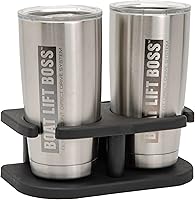 Vista 3 de Extreme Max 3005.5695 Taza ajustable de 2 bebidas y soporte para latas para rieles de pontón cuadrados horizontales y verticales - Negro