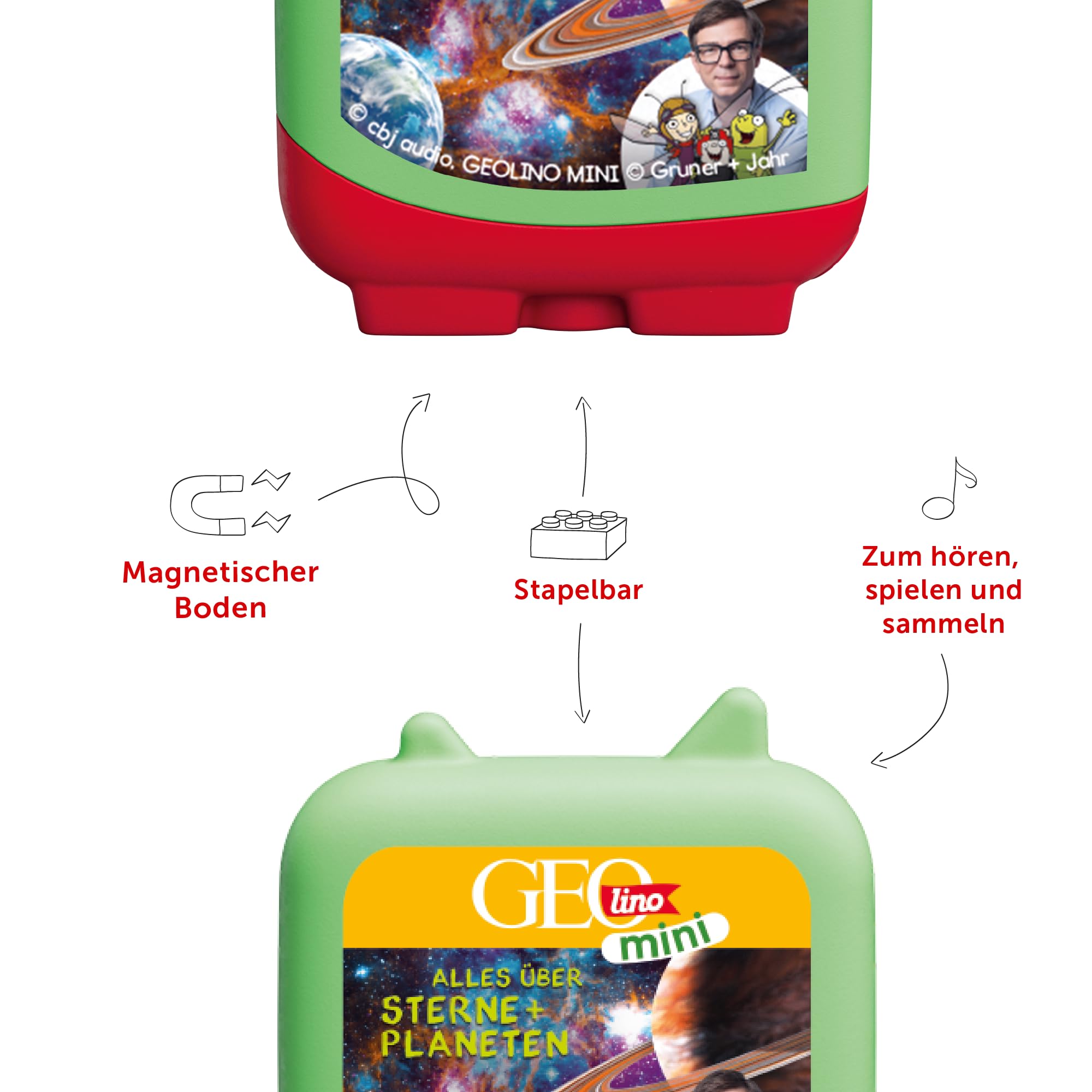 tonies Clever GEOlino Mini zestaw 4 szt. do Twojego Toniebox, słuchowisko wiedzy dla dzieci od 5 lat, czas odtwarzania ok. 47 minut