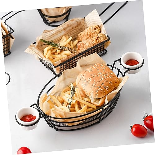 Miniatura 7 de Cabilock 1 juego de patatas fritas con patatas fritas de pescado y patatas fritas, soporte de metal para aperitivos, estante para servir aperitivos