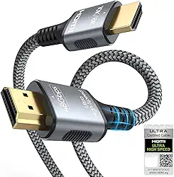Cabo HDMI certificado de 3 pés, cabo HDMI 2.1 8 K, suporte de alta velocidade de 48 Gbps 8K a 60Hz 4K@144Hz, eARC/VRR/HDCP 2.3, cabo HDMI PS5 para PS5/PS4, Xbox, Switch, PC, monitor, Roku TV
