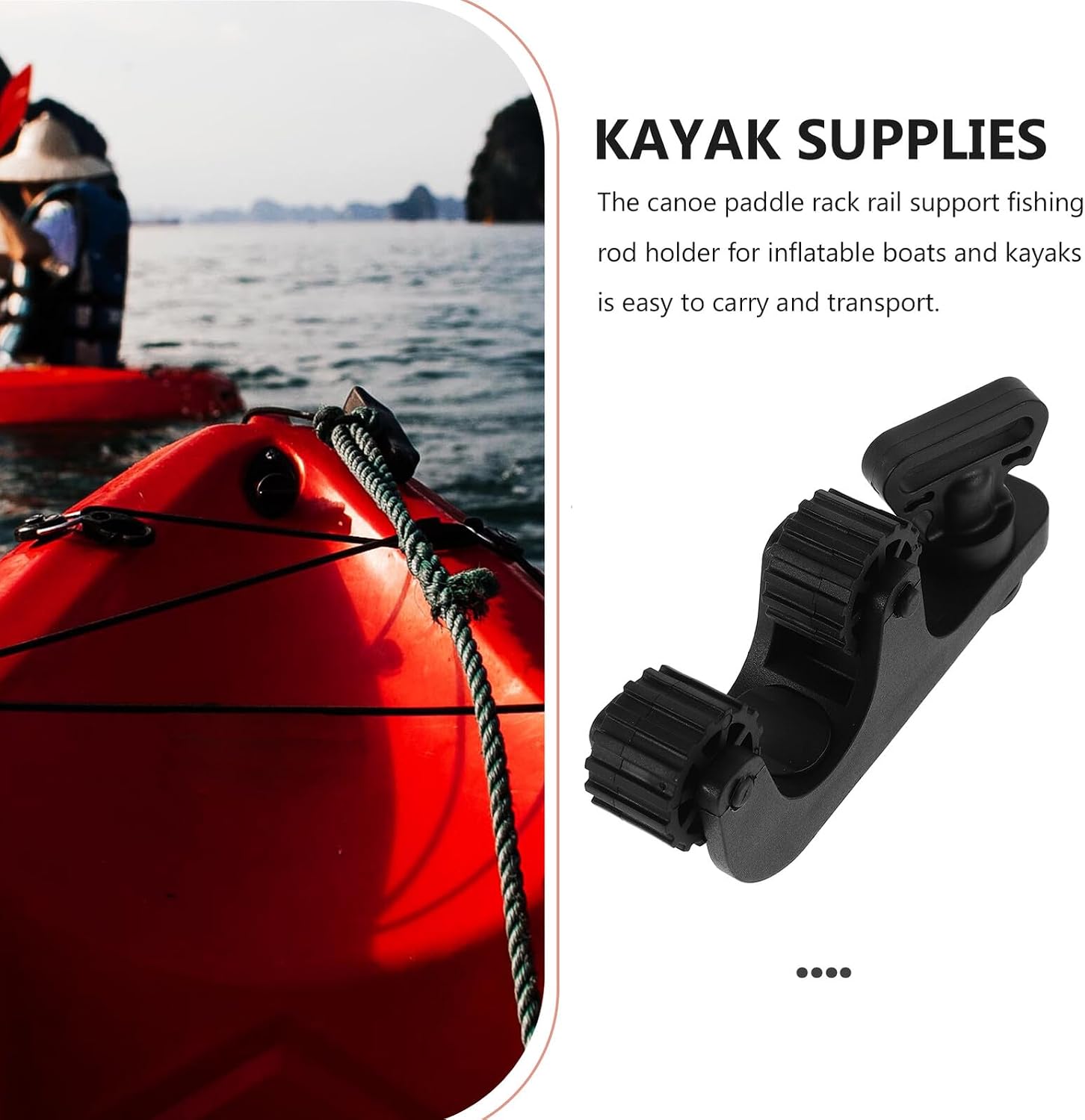 PRETYZOOM Kayak Paddle Holder and Fishing Pole, Sturdy Plastic Oar Bracket for Kayak Tracks, Boat Paddle Storage Accessory for Kayaking and Fishing Outdoors