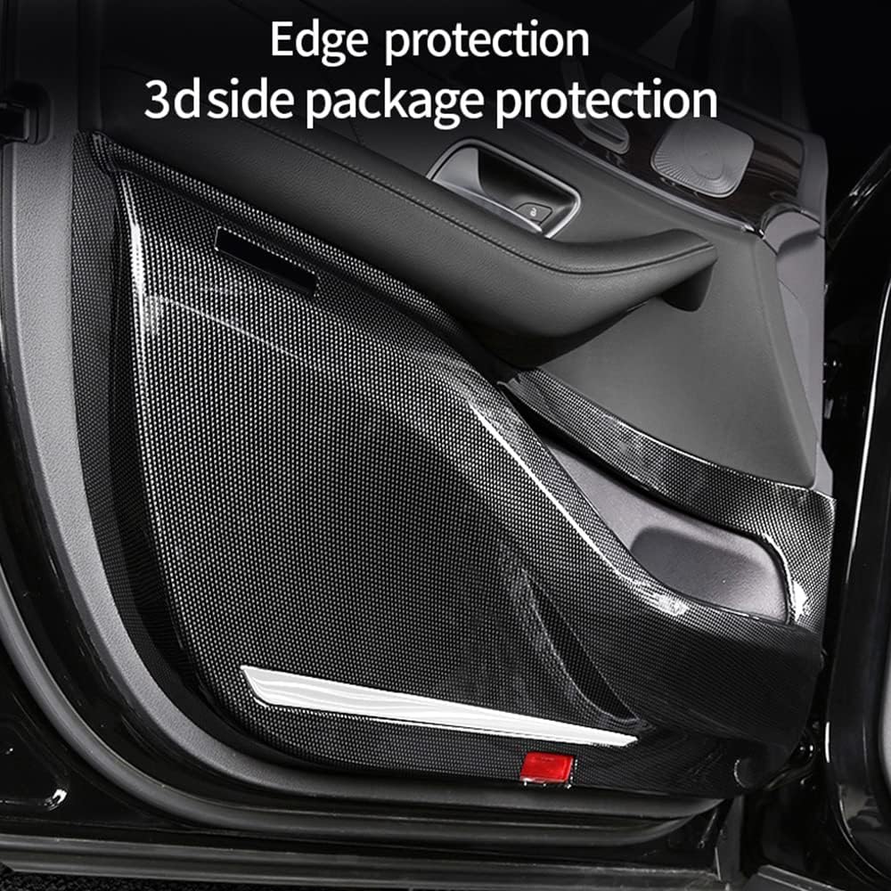 Car Door Anti-Kick Plate Pad Guard Stickers Carbon Fiber Cover Trim for Mercedes-Benz GLE Class W167 GLE350 GLE450 GLE53 AMG S GLE63 Interior Accessories
