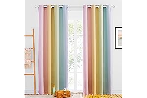 NICETOWN Pastel Rainbow Curtains for Girls Bedroom