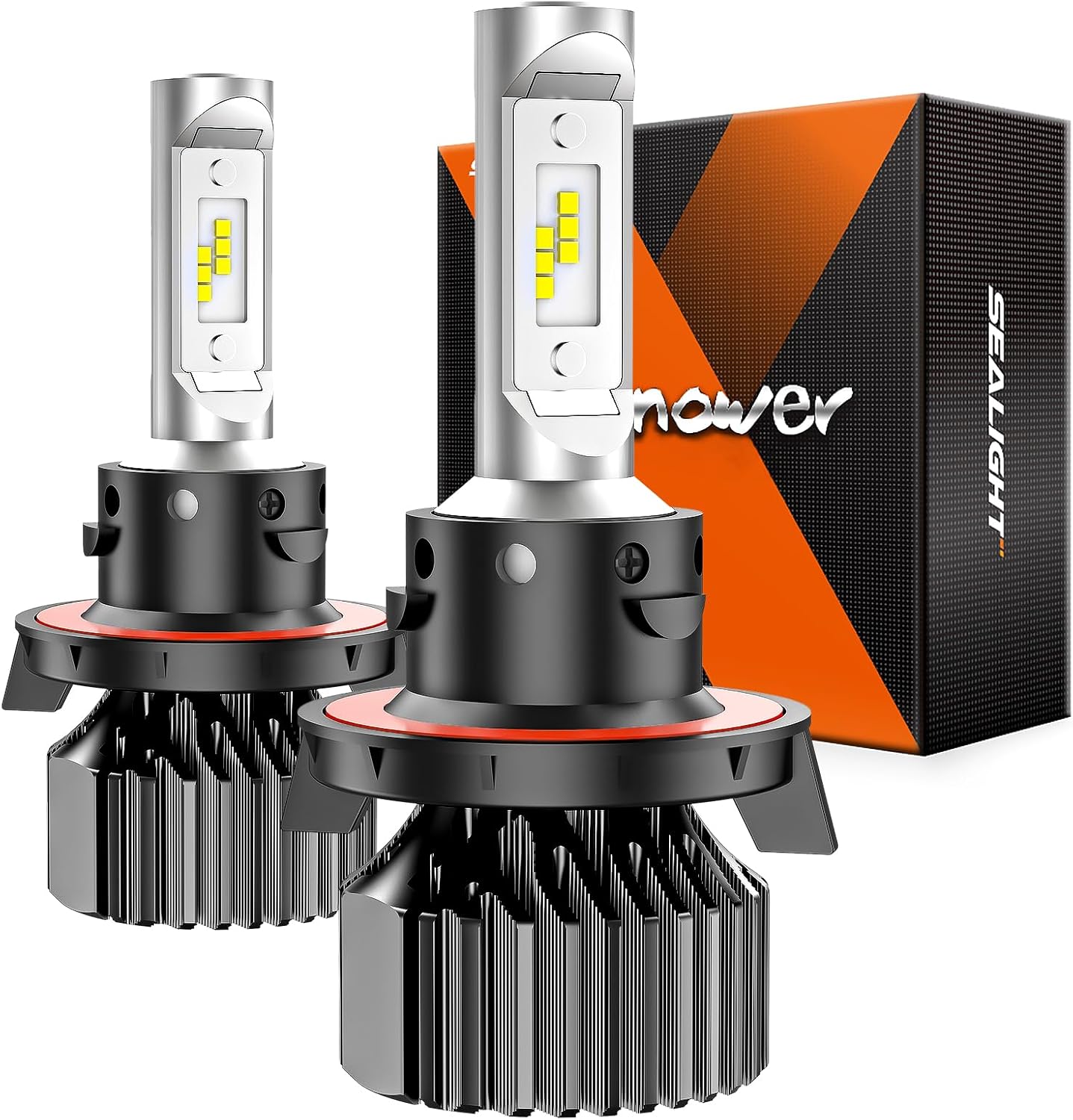 SEALIGHT H13/9008 Bulbs, H13 Powersports Bulbs with 99% System Adaptability, 10 Mins Quick Installation, 20000 LM, Xenon White, Fog Light, Pack of 2