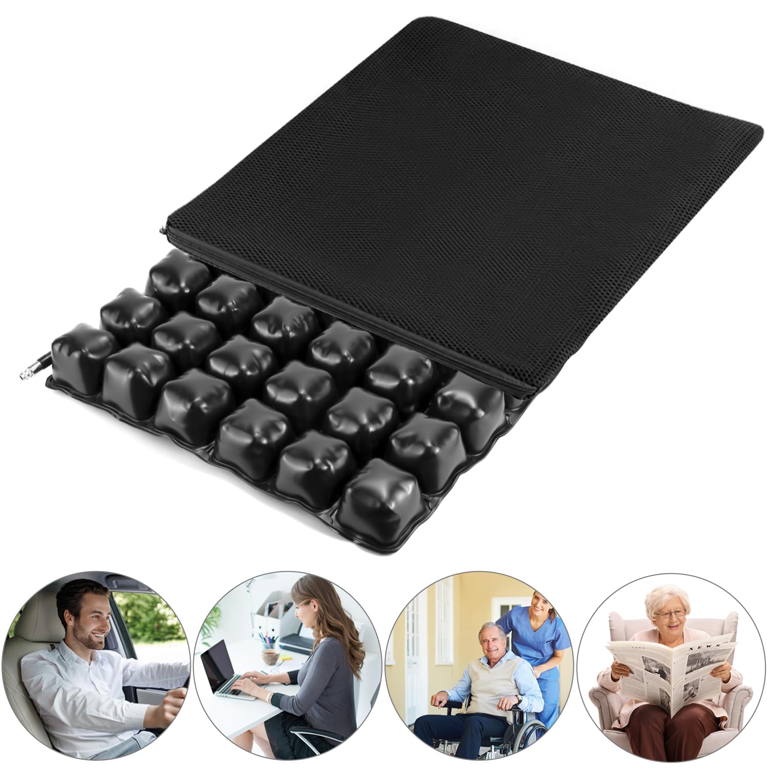 QWORK® Cuscino, Cuscini a Bolle, Cuscini Sedie Durezza Regolabile, per Poltrona, Sedia a Rotelle