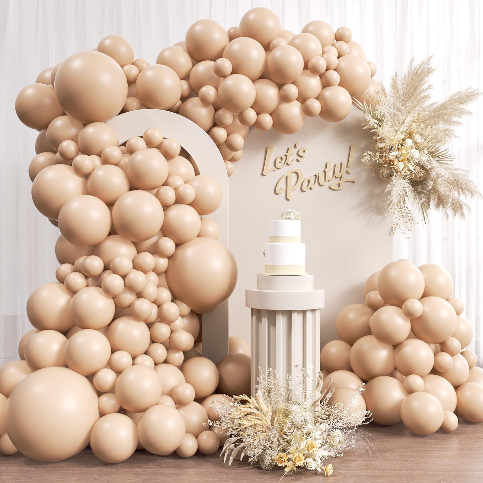 Photo 1 of Awenztech 110pcs Nude Balloon Arch Garland Kit, 18 12 10 5 inch Apricot Balloons Different Sizes for Birthday Party Decorations