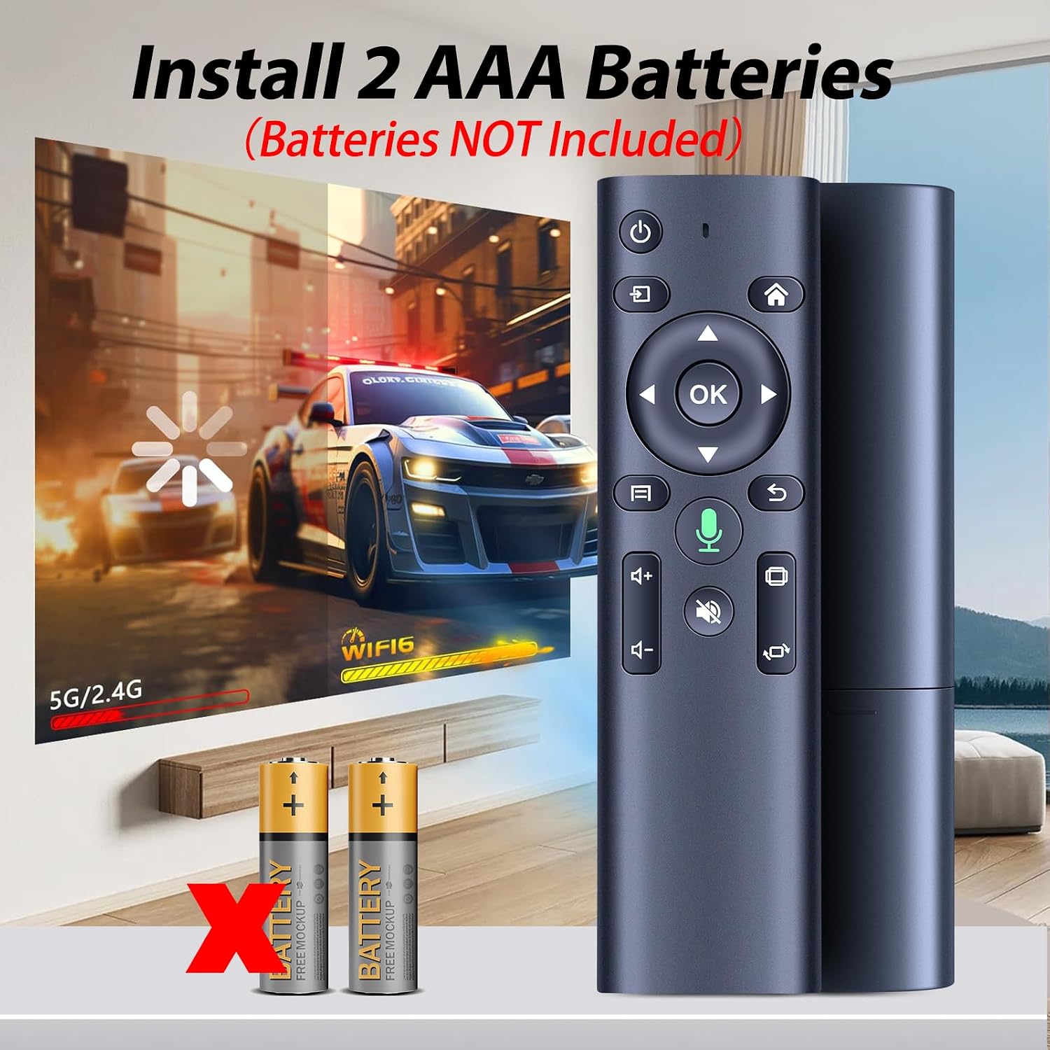 New Voice Remote Control Replacement for WiMiUS P62 Auto Focus/4K Support Projector image 5