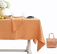 Vista 37 de Linen World - Mantel de lino con vainica, mantel de lino francés salvia de 120 x 60 pulgadas, mantel rectangular lavable para comedor, al aire