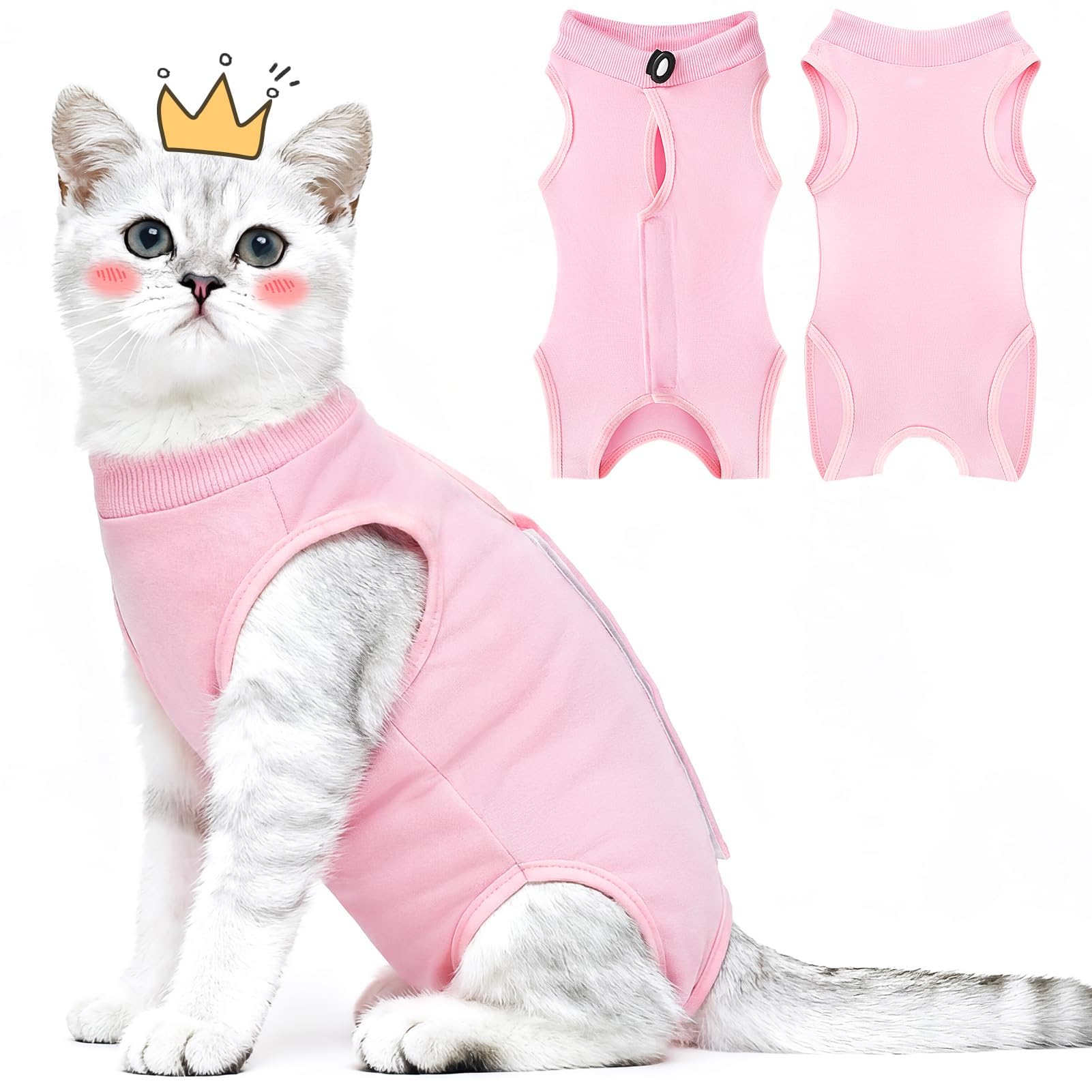 MELLIEX Tuta da Recupero per Gatti, Body Gatto Post Operatorio Sterilizzazione, Cat Recovery Suit Vestito Gatto per Impedire Leccare Ferita Addominale Dopo l'intervento Chirurgico