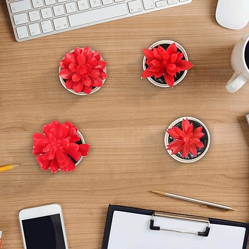 Miniatura 8 de Uguisu Planta artificial en maceta, flor de gema simulada, flor de loto, planta suculenta artificial, planta artificial pequeña, planta falsa