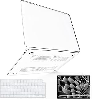 B BELK Compatible with New MacBook Air 15 inch Case 2023, MacBook Air Case M2 Chip A2941 with Touch ID Retina Display, Crystal Clear Laptop Plastic Hard Shell Case + Keyboard Cover + Screen Protector