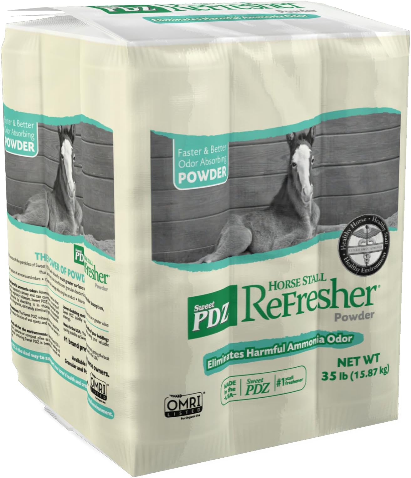 Sweet PDZ Powder Horse Stall Refresher, Bedding, Non-Toxic Mineral, 35-Lb. - Quantity 1