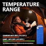 Sleeping Bags, Lightweight Waterproof Camping Sleeping Bag for Adults, Kids, Hiking, Outdoor, Travel, Cold Weather & Warm