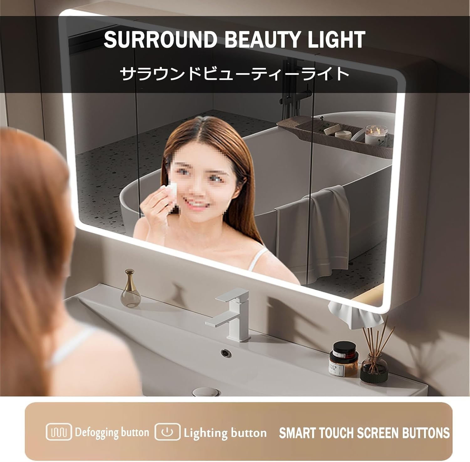 Bathroom Cabinets with Mirror，2-Door Mirrored Storage Cupboard，Wall-Mounted Mirror Cabinet ，Suitable for Modern Families, Hotels, Gyms and Other Scenarios(120 * 70cm/47.2 * 27.5in)
