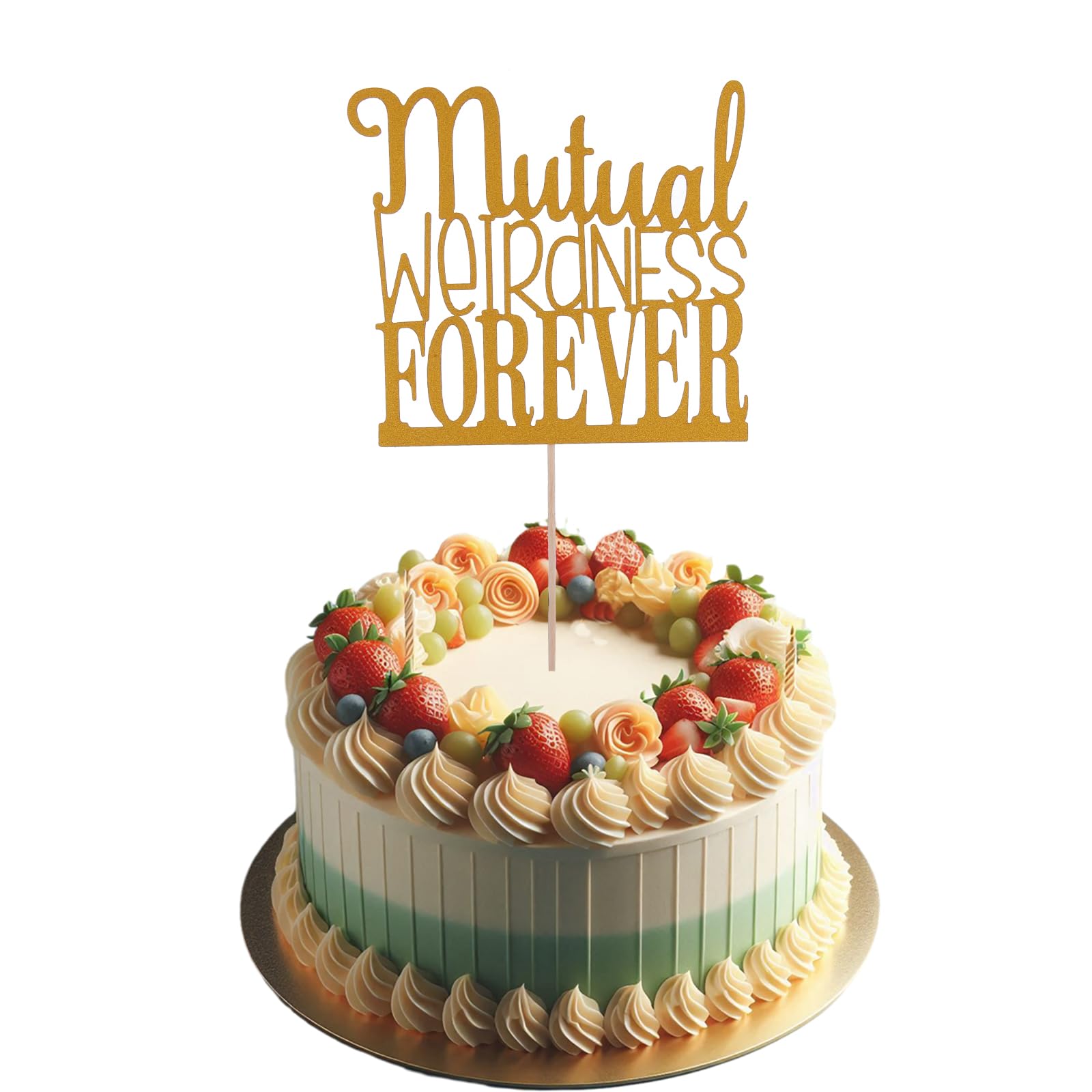 Mutual Weirdness Forever Cake Topper – Engagement Cake Topper, Bridal Shower Party Wedding Decorations Supplies