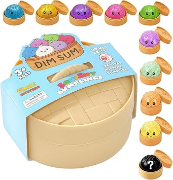 Dumpling Squishy Mystery Box, Random 1 of 24 Colors Squishy Dumpling, Mystery Dumplings Squishy Toys for Adults, Squeeze Toy, Stocking Stuffers Random 1 of 24
