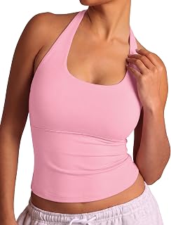 Quenteen Womens Halter Tank Tops Backless Basics Tie Double Lined Going Out Cute Slim Fitted Shirts Summer Fashion Clothing