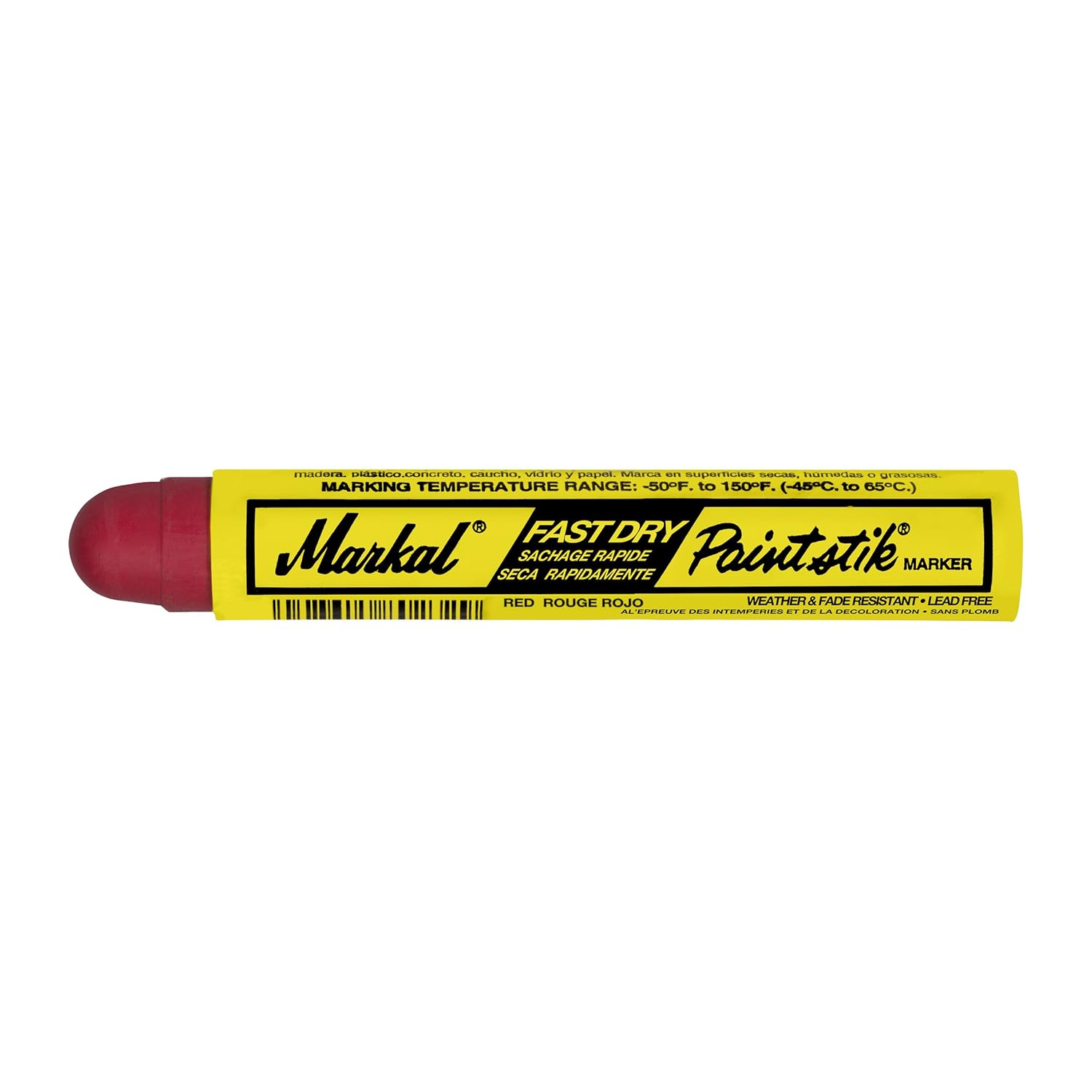 Markal 82722 Fast Dry Paintstik Solid Paint Marker, Dries in 5 Minutes, Red (Pack of 12)