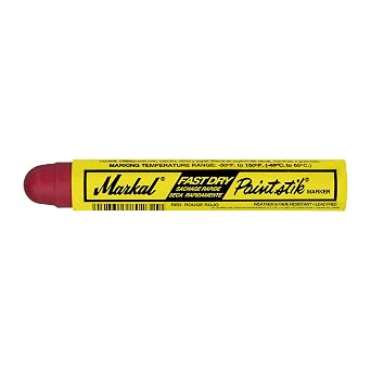 Markal 82722 Fast Dry Paintstik Solid Paint Marker, Dries in 5 Minutes, Red Pack of 12