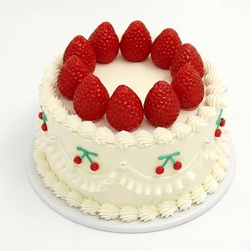 NICE PURCHASE 6 inch Fake Birthday Cake Fake Food Bakery Shop Display Model Party Decoration Faux Replica Cake