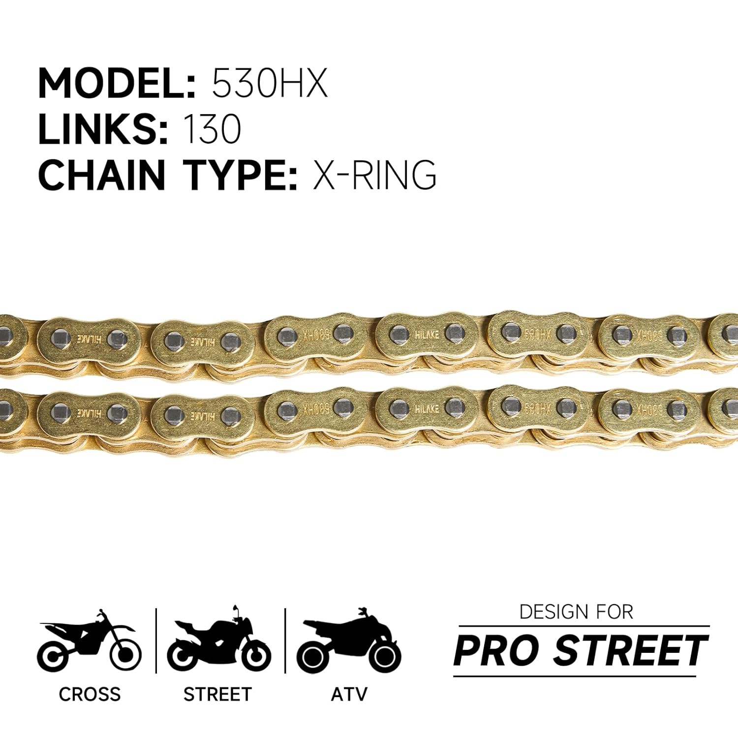 Gold 530 X-Ring Chain 130 Links with Connecting Master Link and Chain Breaker (530HX-130L Chain Breaker Set)
