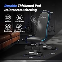 Vista 8 de MERACH Weight Bench, Foldable Weight Benches for Home Gym with 990 LBS, Adjustable Weight Bench with 72 Training Angles, Incline Bench Press for