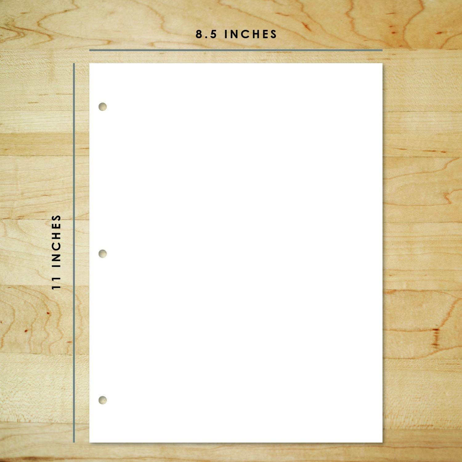 3 Hole Punched White Cardstock – Durable and Thick 80lb (216gsm) Card Stock | 8.5 x 11 Inches | 50 Sheets per Pack