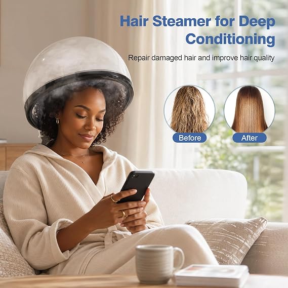 2 in 1 Hair Steamer for Natural Hair & Ozone Facial Steamer