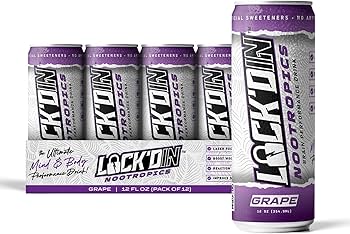 Amazon.com : LOCK'DIN Nootropic Focus Drink 12 Pack, Natural
