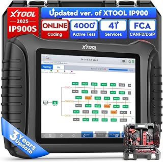 XTOOL IP900S Bidirectional Scan Tool with Topology Mapping, 41+ Maintenance Service, ECU Coding, PMI Function, FCA AutoAuth, Pre & Post Scan, All System OBD2 Scanner Diagnostic Tool with 3-Year Update