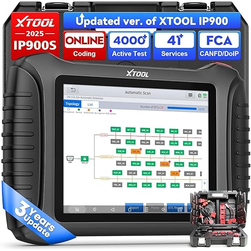 XTOOL IP900S Bidirectional Scan Tool with ECU Coding, Topology Map, 41+ Service, PMI Function, FCA AutoAuth, Pre & Post Scan, All System OBD2 Scanner Diagnostic Tool with 3-Year Update