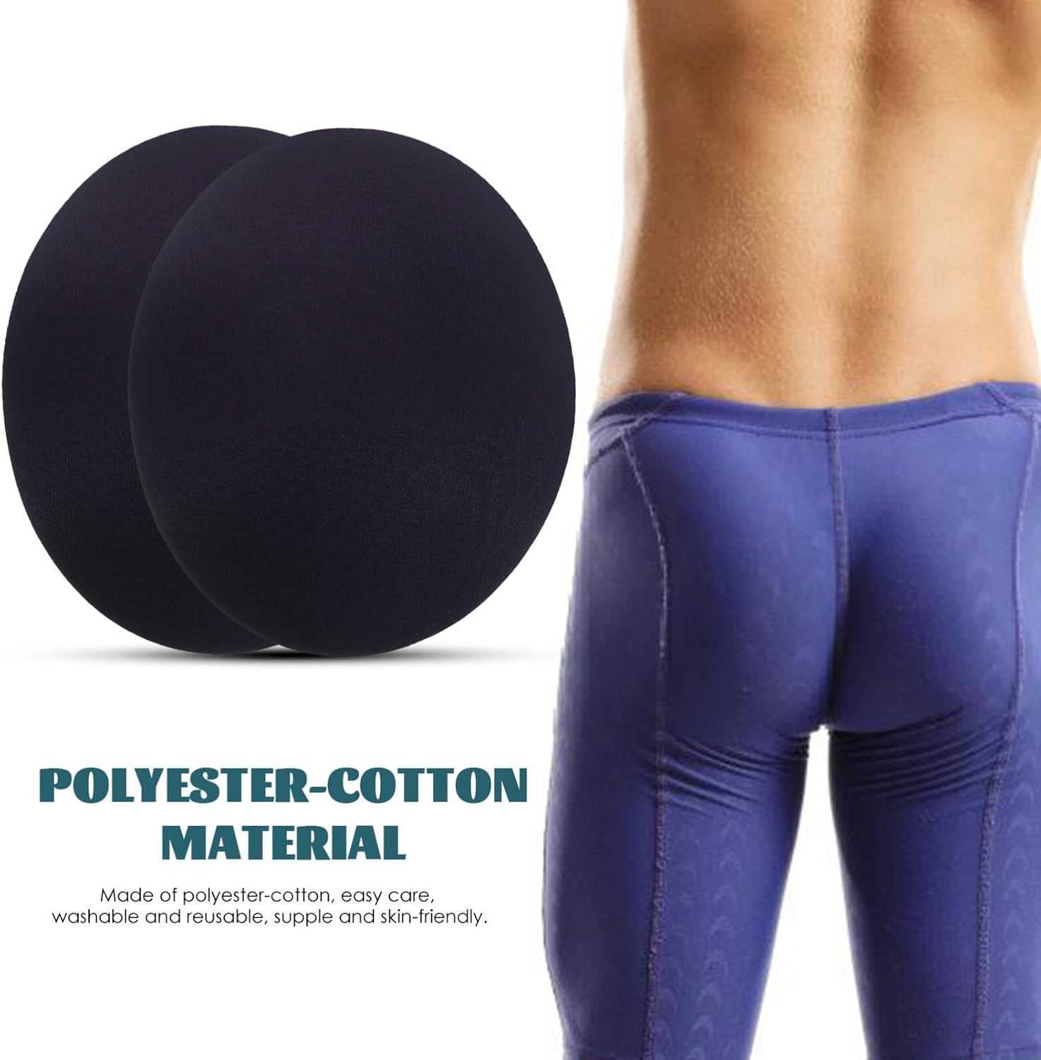 Holibanna Butt Lift Underwear Pads for Men 1 Pair Breathable Elastic Hip Pads Inserts Washable Reusable for Daily Wear Social Events Dancing 6.29X5.31X1.37In